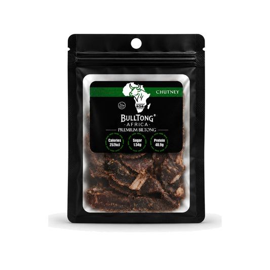 Chutney biltong 35g pack - BulltongAfrica halal South African biltong